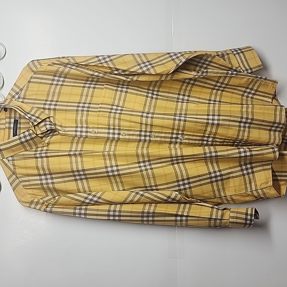 Burberry Yellow Plaid Button-Down Shirt